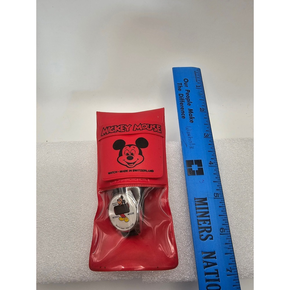 Vintage Bradley Mickey Mouse Digital Watch with Pouch Walt Disney Productions